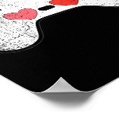 Kids Heart Video-game Controller Valentines Day Cu ポスター (角)