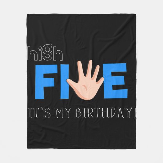 Kids High Five - 5歳カッコいいの子供の誕生日Gif フリースブランケット (正面)