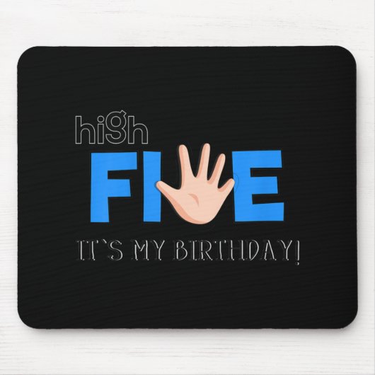 Kids High Five - 5歳カッコいいの子供の誕生日Gif マウスパッド (正面)