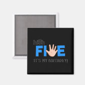 Kids High Five - 5歳カッコいいの子供の誕生日Gif マグネット (正面/裏面)