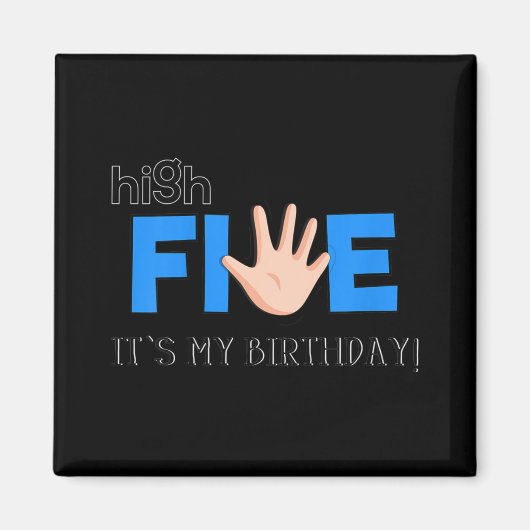 Kids High Five - 5歳カッコいいの子供の誕生日Gif マグネット (正面)