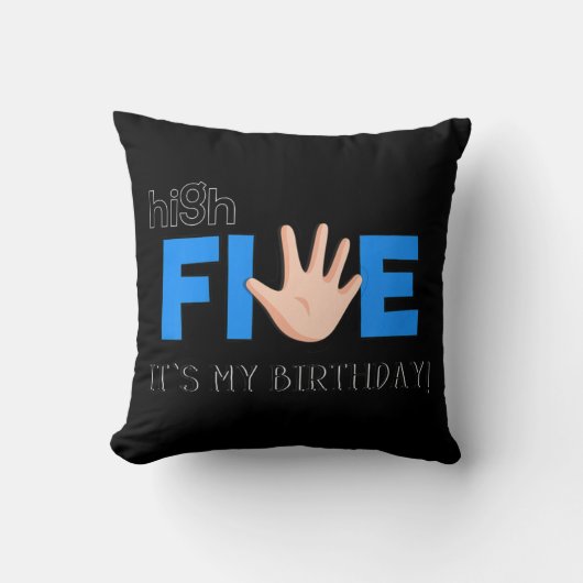 Kids High Five - Cool 5 Year Old Kids Birthday Gif クッション (正面)