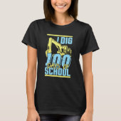 Kids I Dig 100 Days Of School Digger Excavator 100 Tシャツ (正面)