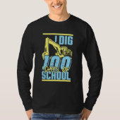 Kids I Dig 100 Days Of School Digger Excavator 100 Tシャツ (正面)