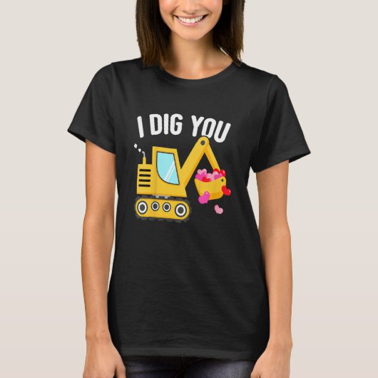 Kids I Dig You Happy Valentines Day Love Heart Tod Tシャツ (正面)