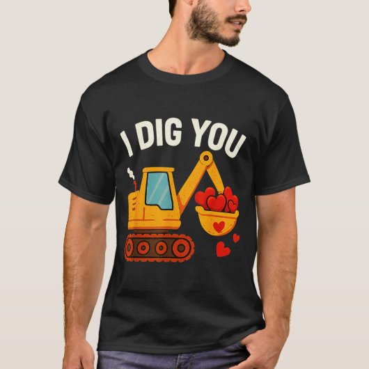 Kids I Dig You Happy Valentines Day Love Heart Tod Tシャツ (正面)