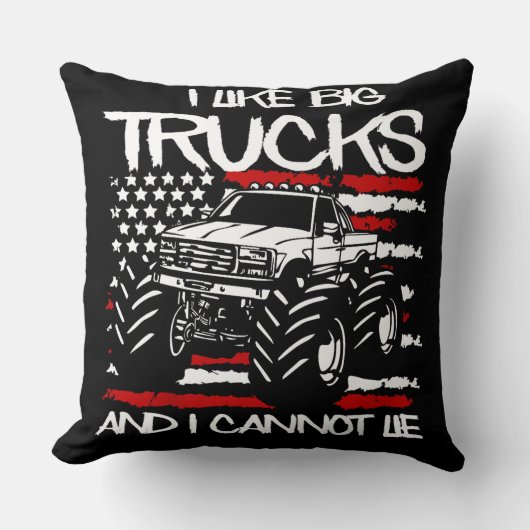 Kids I like big trucks クッション (正面)