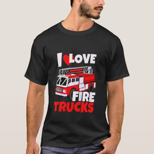 Kids I Love Fire Trucks Future Fire fightfier Todd Tシャツ (正面)