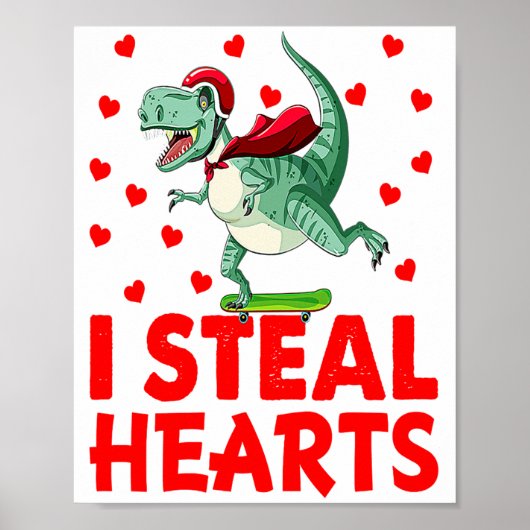 Kids I Steal Hearts Dinosaur Valentines Day For Ba ポスター (正面)