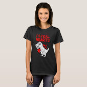 Kids I Steal Hearts T Rex Dino Valentines Day Todd Tシャツ (正面フル)