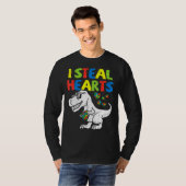 Kids I Steal Hearts Trex Dinosaur Toddler Autism A Tシャツ (正面フル)