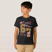 Kids I Was 6 Now I'm 7 Leopard Coquette Bow Birthd Tシャツ (正面フル)