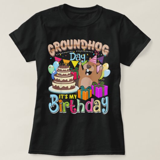 Kids I Was Born On Groundhog Day - Groundhog Birth Tシャツ (デザイン正面)