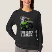 Kids I'm 2 This Is How I Roll Monster Truck Tシャツ (正面)