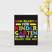 Kids Im Ready For Kindergarten Back To School Firs カード (黄色い花)