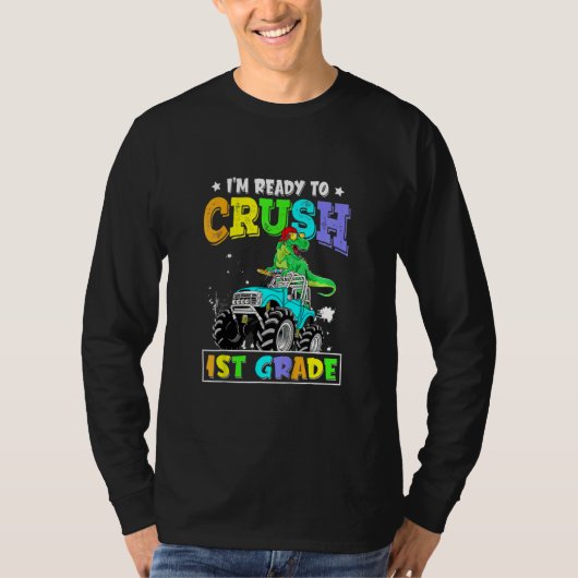Kids I'm Ready To Crush 1st Grade Monster Truck Di Tシャツ (正面)