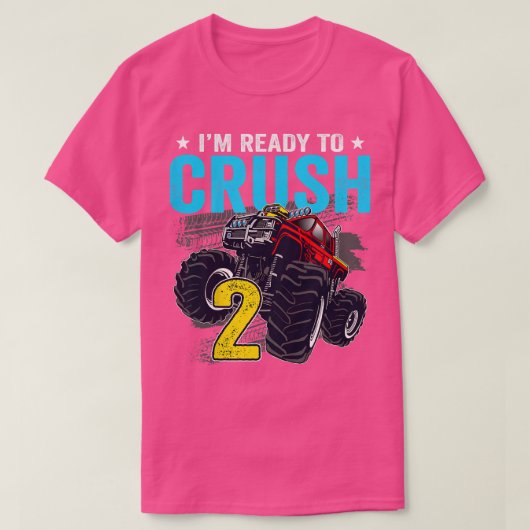 Kids I'm Ready to Crush 2 Monster Truck 2nd Birthd Tシャツ (デザイン正面)