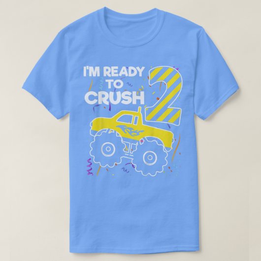 Kids I'm ready to crush 2nd Birthday Monster Truck Tシャツ (デザイン正面)