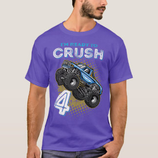 Kids I'm Ready To Crush 4 Monster Truck 4yr Old Bi Tシャツ