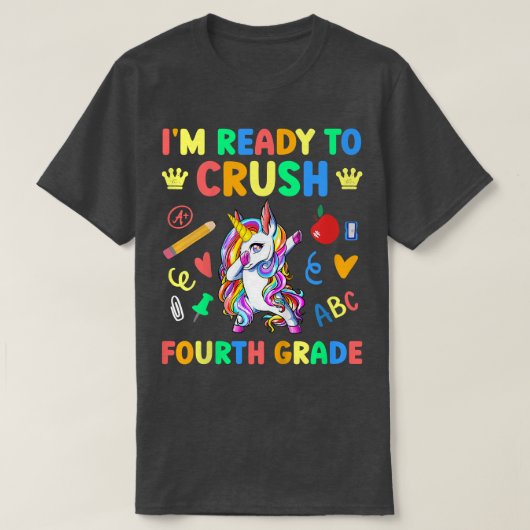 Kids I'm Ready to Crush 4th Grade Back to School U Tシャツ (デザイン正面)