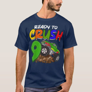Kids I'm Ready To Crush 9 Monster Truck T-Rex Birt Tシャツ