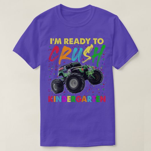 Kids I'm Ready To Crush Kindergarten Monster Truck Tシャツ (デザイン正面)