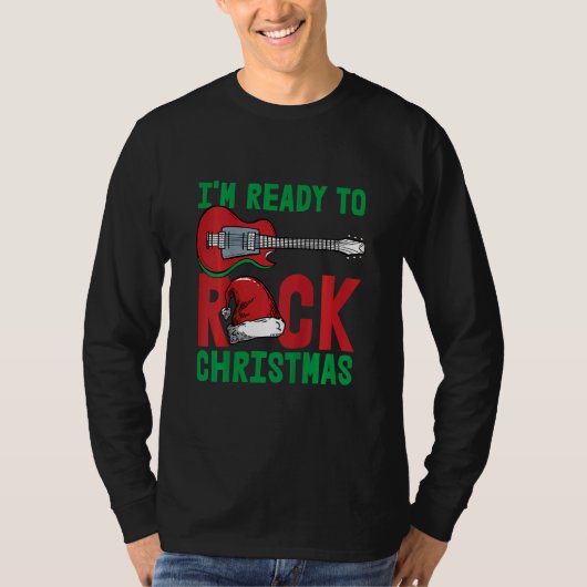 Kids Im Ready To Rock Christmas Pajama Cool Guitar Tシャツ (正面)