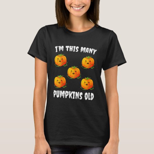Kids I'm This Many Pumpkins Old  Cute Halloween 5t Tシャツ (正面)