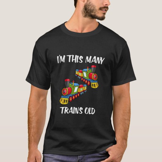 Kids I'm This Many Trains Old Boy 2nd Birthday Tra Tシャツ (正面)