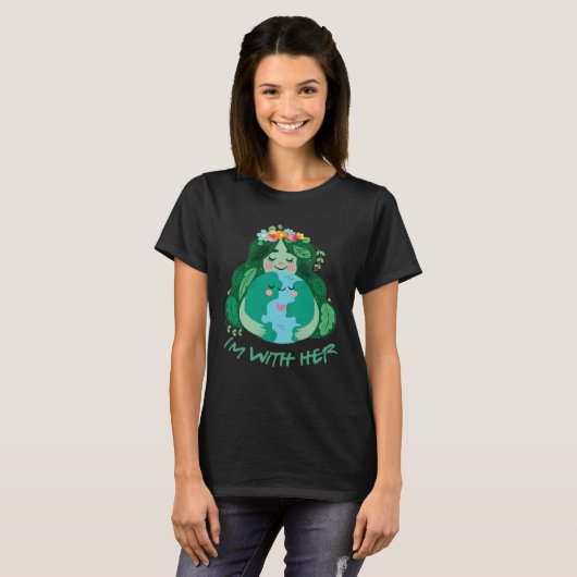 Kids Im With Her Earth Day Pro Save Environment To Tシャツ (正面フル)