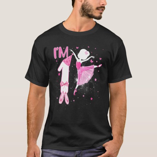 Kids I's 1th Birthday Ballerina Girl Ballet Dancer Tシャツ (正面)