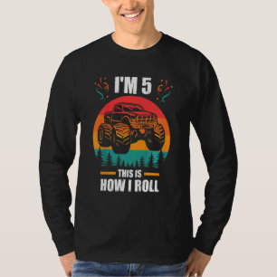Kids I's 5 I's How I 転が Monster Truck Boy 5 Tシャツ