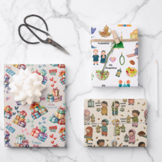 Kids Islamic Gift Wrap – Colourful Eid & Ramadan ラッピングペーパーシート