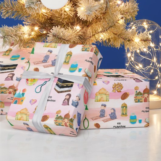 Kids Islamic Gift Wrap – Colourful Eid & Ramadan ラッピングペーパー (クリスマス)