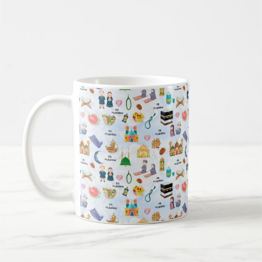 Kids Islamic Mug – Colourful Eid & Ramadan コーヒーマグカップ (左)