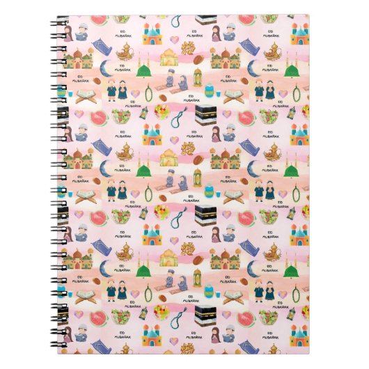 Kids Islamic Notebook – Colourful Eid & Ramadan ノートブック (正面)