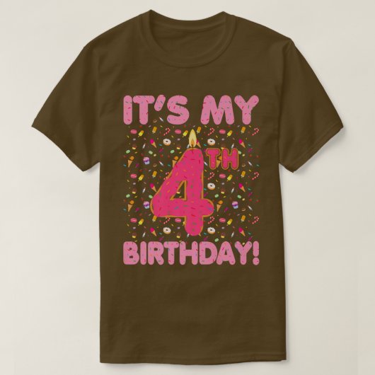 Kids It`s my 4th Birthday Candy Bonbons 4 Years ol Tシャツ (デザイン正面)