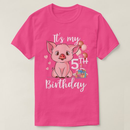 Kids It's My 5th Birthday - Cute Pigs Lovers Gift Tシャツ (デザイン正面)