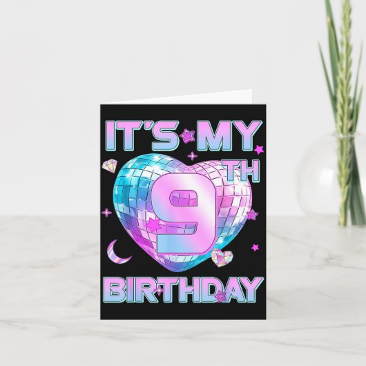 Kids It's My 9th Birthday Girl 9 Year Old Kp Bday  カード (正面)