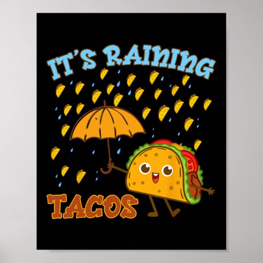 Kids Its Raining Taco-shirt Mexican おもしろい Boy Cinc ポスター (正面)