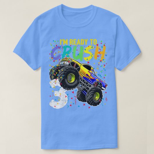 Kids Ix27m Ready to Crush 3 Monster Truck 3rd Birt Tシャツ (デザイン正面)
