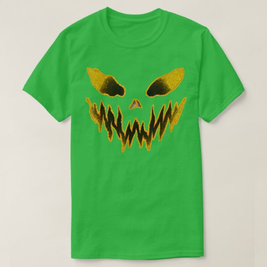 Kids Jack O Lantern Scary Carved Pumpkin Face Hall Tシャツ (デザイン正面)