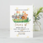 Kids Jungle Safari Birthday Party Invitation  招待状 (スタンド正面)