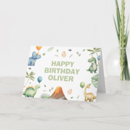 Kids Jurassic Dino Dinosaur Personalized Birthday  カード