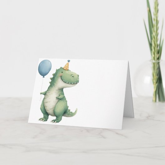 Kids Jurassic Dino Dinosaur Personalized Birthday  カード (裏面)