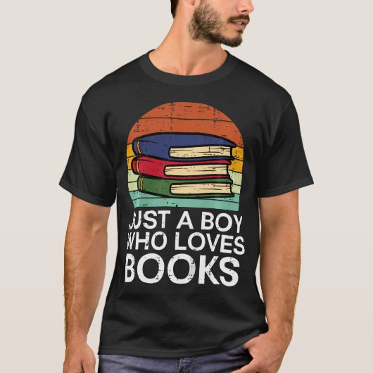 Kids Just A Boy Who Loves Books Read Reading Libra Tシャツ (正面)