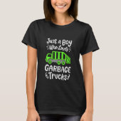 Kids Just a Boy who loves Garbage Trucks Tシャツ (正面)