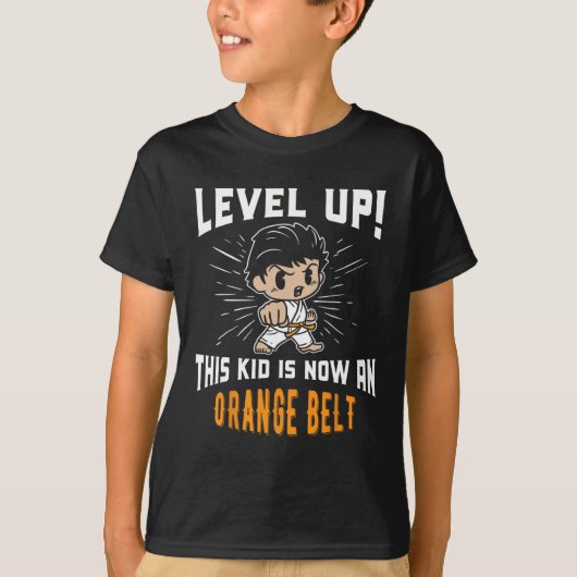 Kids Karate Uniform Orange Belt Award T Shirt Gift Tシャツ (正面)