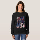 Kids Kid Monster Truck Toddler Boys American Flag  スウェットシャツ (正面フル)
