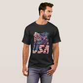 Kids Kid Monster Truck Toddler Boys American Flag  Tシャツ (正面フル)